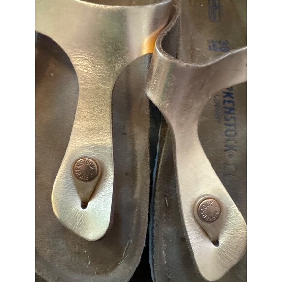 Birkenstock Gizeh Thong Sandals Metallic Gold EUR 38 - US 8 - Picture 3 of 5